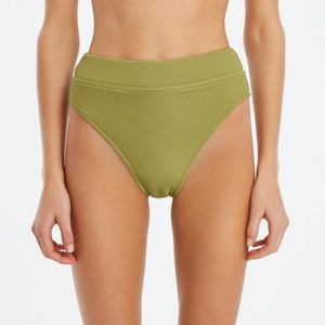 Zulu & zephyr olive high-waist bikini bottom